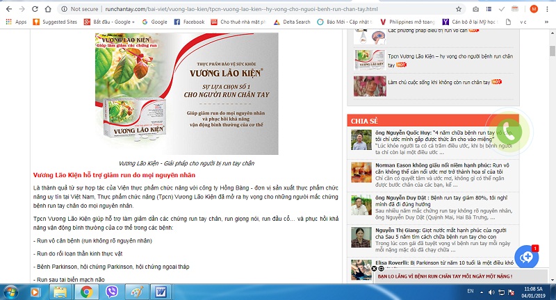 Xử lý vi phạm quảng cáo thực phẩm BVSK Vương Lão Kiện trên website runchantay.com: Sao khó thế?